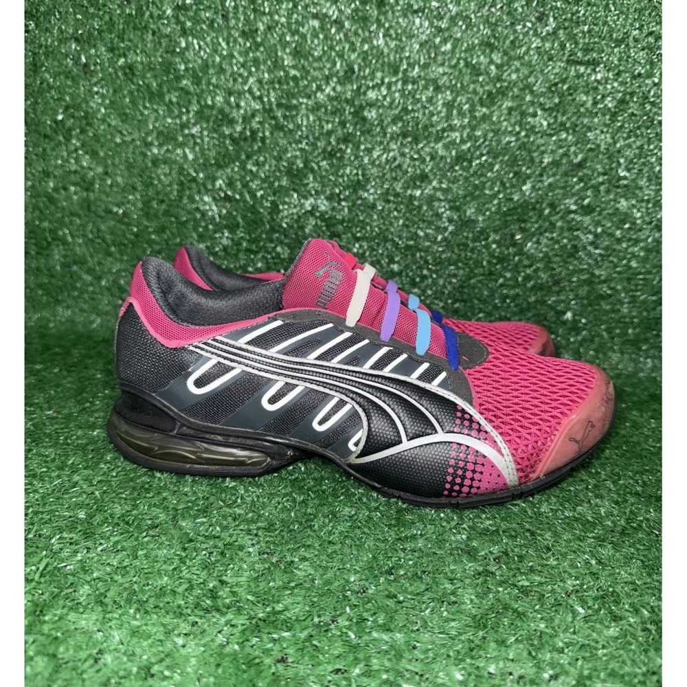 PUMA Voltaic Evo Women Size 7 Running Shoe Black Pink Athletic Soft Form Sneaker